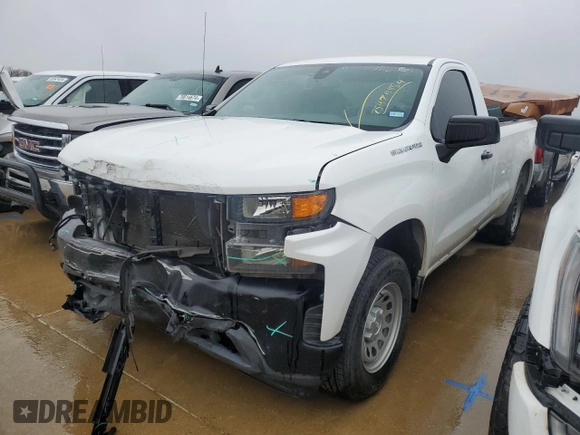 2021 Chevrolet Silverado 1500 Work Truck with VIN 3GCNWAEH9MG275148, listed as a Copart auction lot 75474454 with 34,015 mi miles and Salvage Title. Bid and sale history available at carsss.com. Image 1.