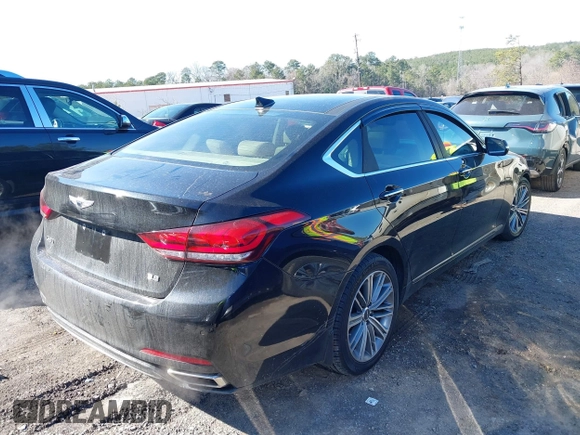 2018 Genesis G80 3.8L with VIN KMHGN4JE0JU265072, listed as a IAAI auction lot 41596549 with 121,502 mi miles. Bid and sale history available at carsss.com. Image 4.