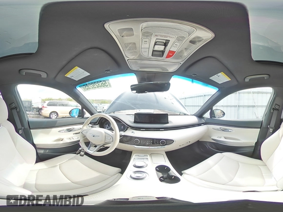 2024 Genesis GV70 Advanced with VIN 5NMMCET12RH003344, listed as a Copart auction lot 56329285 with 7,357 mi miles and Salvage title. Bid and sale history available at DreamBid. Image 16.