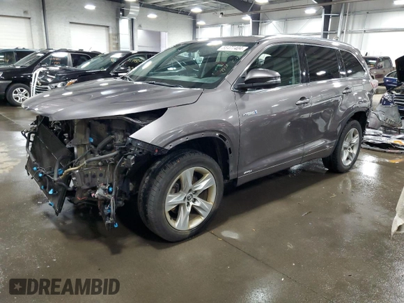 2016 Toyota Highlander Hybrid Limited with VIN 5TDDCRFH5GS018091, listed as a Copart auction lot 55477404 with 101,480 mi miles and Salvage Title. Bid and sale history available at carsss.com. Image 1.
