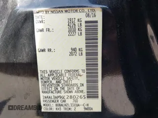 2016 Nissan Altima SR with VIN 1N4AL3AP9GC280265, listed as a IAAI auction lot 41982085 with 162,250 mi miles and . Bid and sale history available at carsss.com. Image 9.