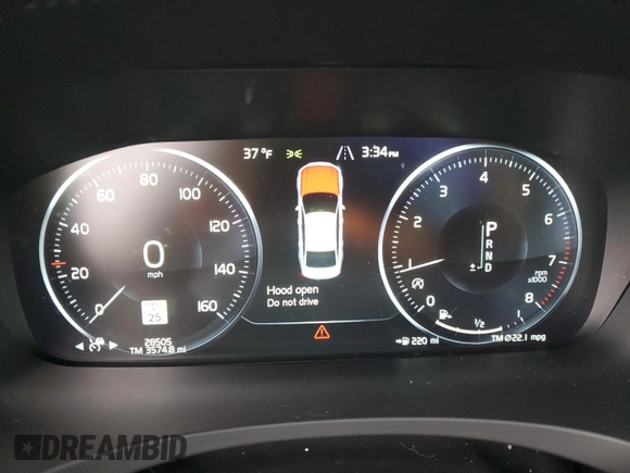 2017 Volvo S90 Momentum with VIN YV1A22MK4H1012268, listed as a Copart auction lot 44632965 with 28,505 mi miles and Salvage Title. Bid and sale history available at carsss.com. Image 9.