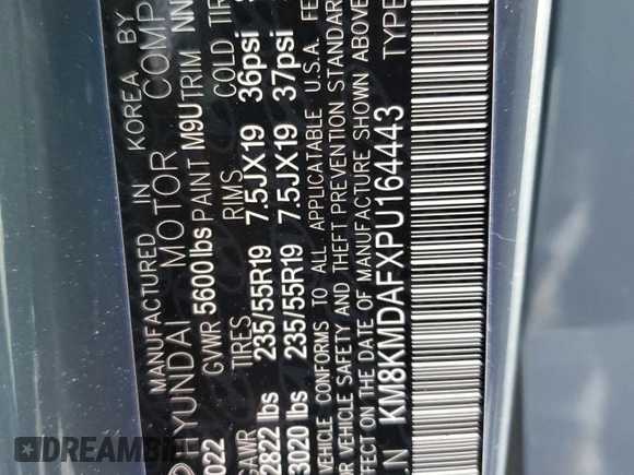 2023 Hyundai Ioniq 5 SE with VIN KM8KMDAFXPU164443, listed as a Copart auction lot 87894615 with 10,567 mi miles and Salvage title. Bid and sale history available at DreamBid. Image 13.