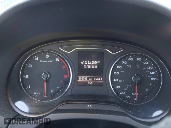2016 Audi A3 2.0T Premium Plus with VIN WAU38LFF1G1100368, listed as a IAAI auction lot 41445148 with 102,793 mi miles. Bid and sale history available at carsss.com. Image 7.