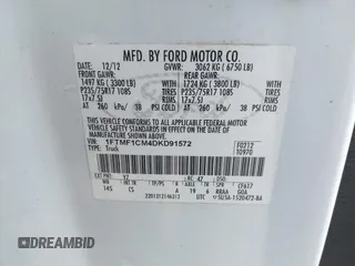 2013 Ford F-150 XL with VIN 1FTMF1CM4DKD91572, listed as a IAAI auction lot 42620716 with 235,790 mi miles and . Bid and sale history available at DreamBid. Image 9.