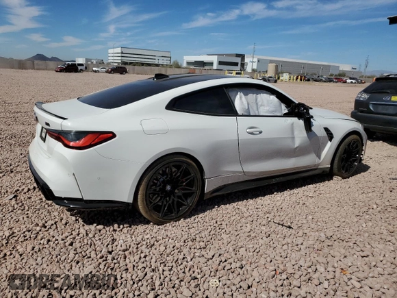 2023 BMW M4 Competition xDrive with VIN WBS43AZ05PCL79290, listed as a Copart auction lot 46134205 with 11,966 mi miles and Salvage Title. Bid and sale history available at carsss.com. Image 3.