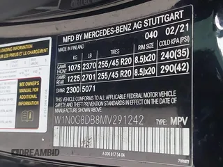 2021 Mercedes-Benz GLC 300 with VIN W1N0G8DB8MV291242, listed as a IAAI auction lot 42424790 with 51,039 mi miles and . Bid and sale history available at DreamBid. Image 9.