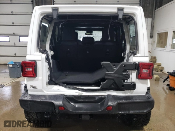 2022 Jeep Wrangler Unlimited Sahara with VIN 1C4HJXEG7NW172299, listed as a Copart auction lot 43535965 with 19,709 mi miles and Salvage Title. Bid and sale history available at DreamBid. Image 6.