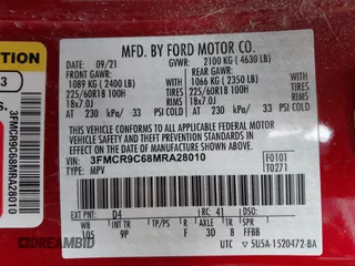 2021 Ford Bronco Sport Outer Banks with VIN 3FMCR9C68MRA28010, listed as a IAAI auction lot 42194293 with 167,048 mi miles and . Bid and sale history available at DreamBid. Image 9.