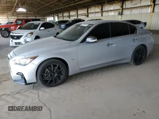 2018 Infiniti Q50 Luxe z VIN JN1EV7AP6JM357885, wystawiony jako Copart lot #58723095 z przebiegiem 99 321 mil mil oraz Szkoda całkowita • Salvage title. Historia ofert i sprzedaży dostępna na DreamBid. Obrazek 1.