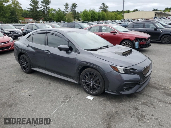 2022 Subaru WRX Premium with VIN JF1VBAH63N8015010, listed as a Copart auction lot 57889445 with 19,737 mi miles and Salvage title. Bid and sale history available at DreamBid. Image 4.