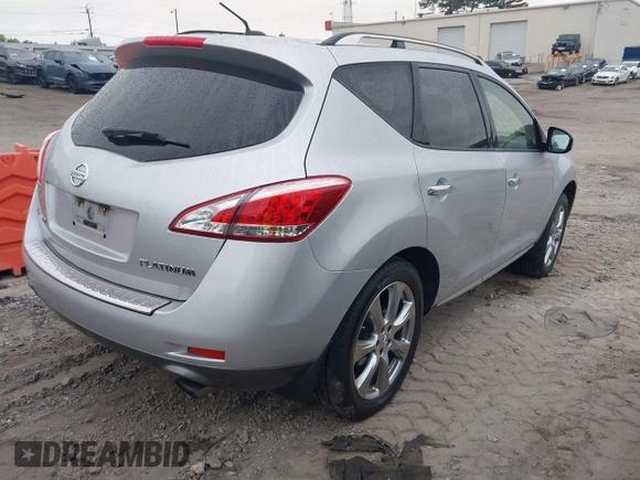 2013 Nissan Murano LE with VIN JN8AZ1MUXDW202932, listed as a IAAI auction lot 42120957 with 160,099 mi miles. Bid and sale history available at carsss.com. Image 4.