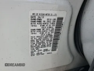 2013 Infiniti FX with VIN JN8CS1MW3DM175132, listed as a Copart auction lot 76881024 with Not Provided miles and Salvage Title. Bid and sale history available at DreamBid. Image 13.