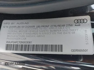 2016 Audi A6 Premium Plus with VIN WAUFGAFC7GN003081, listed as a IAAI auction lot 42054259 with 138,944 mi miles and . Bid and sale history available at DreamBid. Image 9.