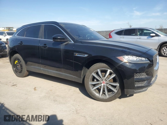 2018 Jaguar F-Pace 25t Prestige with VIN SADCK2FX8JA295985, listed as a Copart auction lot 47165295 with 75,196 mi miles and Salvage Title. Bid and sale history available at DreamBid. Image 4.