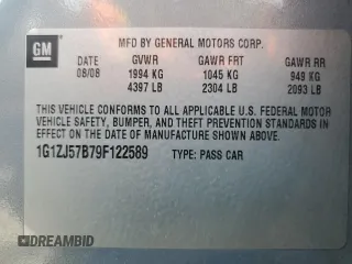2009 Chevrolet Malibu 2LT with VIN 1G1ZJ57B79F122589, listed as a Copart auction lot 65979714 with 161,897 mi miles and Salvage Title. Bid and sale history available at DreamBid. Image 12.