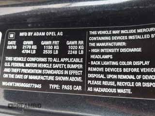 2016 Buick Cascada Premium с VIN W04WT3N58GG077945, выставлен на аукционе IAAI как лот 42291031 с пробегом 44 331 миль миль и . История ставок и продаж доступна на DreamBid. Изображение 9.