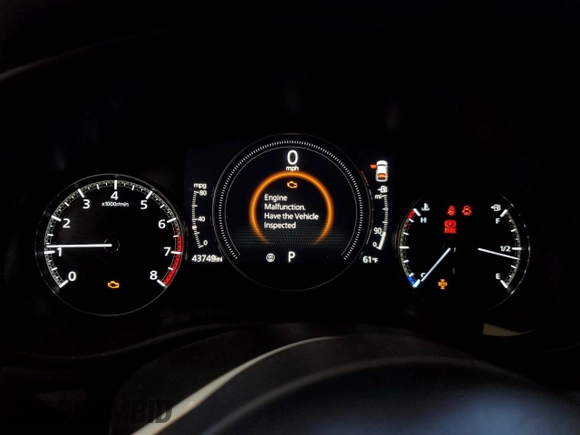 2020 Mazda 3 with VIN JM1BPBLM7L1164942, listed as a Copart auction lot 76244704 with 43,749 mi miles and Salvage title. Bid and sale history available at DreamBid. Image 9.