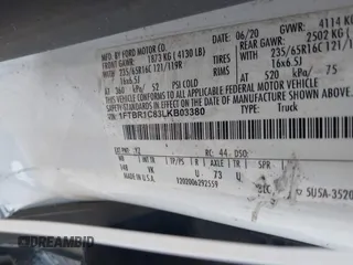 2020 Ford Transit Cargo with VIN 1FTBR1C83LKB03380, listed as a IAAI auction lot 40415265 with 56,452 mi miles. Bid and sale history available at carsss.com. Image 9.