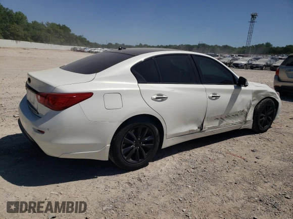 2014 Infiniti Q50 Sport with VIN JN1BV7AR4EM688426, listed as a Copart auction lot 57449405 with 125,605 mi miles and Salvage title. Bid and sale history available at DreamBid. Image 3.
