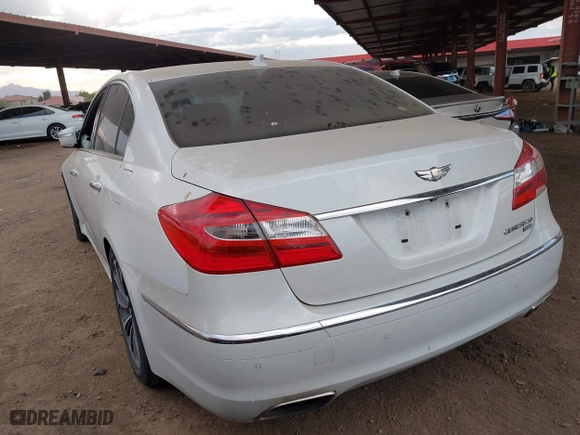 2013 Hyundai Genesis 5.0L R-Spec with VIN KMHGC4DH3DU227870, listed as a IAAI auction lot 41361110 with 104,753 mi miles. Bid and sale history available at carsss.com. Image 3.