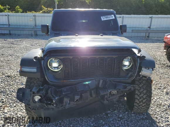 2024 Jeep Wrangler Sport S with VIN 1C4PJXDG2RW346671, listed as a Copart auction lot 57966375 with 9,430 mi miles and Salvage title. Bid and sale history available at DreamBid. Image 5.