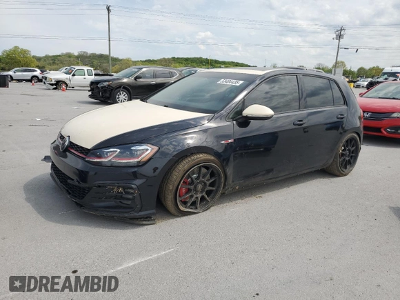 2019 Volkswagen Golf GTI S with VIN 3VW5T7AU9KM019831, listed as a Copart auction lot 53404435 with 81,059 mi miles and Salvage Title. Bid and sale history available at carsss.com. Image 1.