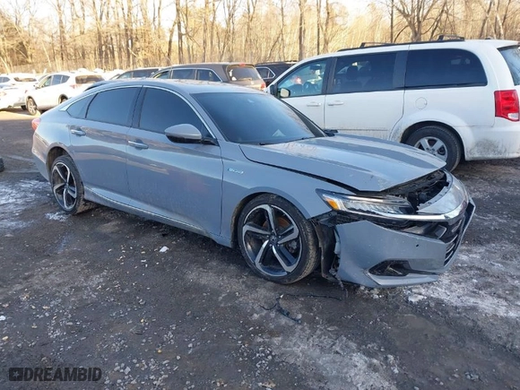 2022 Honda Accord Hybrid Touring with VIN 1HGCV3F95NA010242, listed as a IAAI auction lot 41497192 with 52,361 mi miles. Bid and sale history available at carsss.com. Image 1.