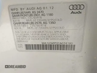 2012 Audi Q5 Premium Plus with VIN WA1LFAFP2CA074180, listed as a IAAI auction lot 42405997 with 166,289 mi miles and . Bid and sale history available at DreamBid. Image 9.