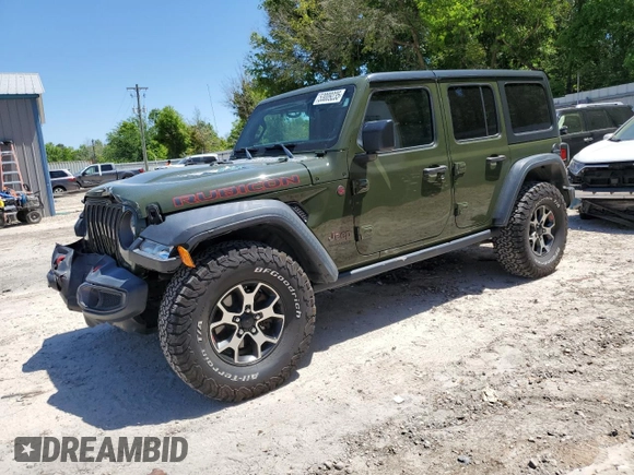 2020 Jeep Wrangler Unlimited Rubicon z VIN 1C4HJXFG9LW291418, wystawiony jako Copart lot #53009235 z przebiegiem 49 613 mil mil oraz Szkoda całkowita • Salvage title. Historia ofert i sprzedaży dostępna na DreamBid. Obrazek 1.
