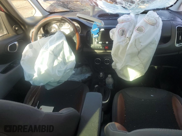 2012 FIAT 500L Easy with VIN ZFBCFABH8EZ026985, listed as a Copart auction lot 43201625 with Not Provided miles and Salvage Title. Bid and sale history available at DreamBid. Image 8.