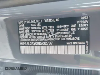 2024 Porsche Cayenne S with VIN WP1AL2AY0RDA32737, listed as a IAAI auction lot 42388781 with 11,802 mi miles and . Bid and sale history available at DreamBid. Image 9.