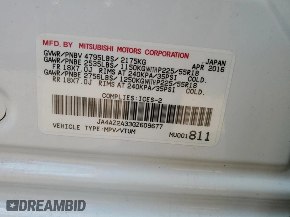 2016 Mitsubishi Outlander ES с VIN JA4AZ2A33GZ609677, выставлен на аукционе Copart как лот 59540155 с пробегом 135 281 миль миль и Чистый • Clean title. История ставок и продаж доступна на DreamBid. Изображение 14.