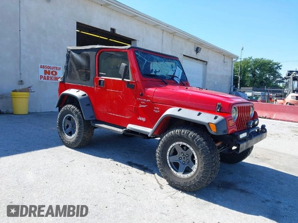 1999 Jeep Wrangler Sport with VIN 1J4FY19S0XP468304, listed as a IAAI auction lot 40038580 with 123,247 mi miles. Bid and sale history available at carsss.com. Image 1.