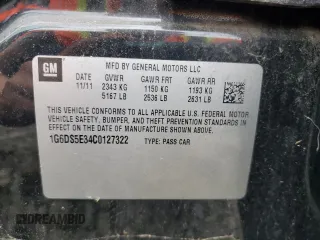 2012 Cadillac CTS Premium with VIN 1G6DS5E34C0127322, listed as a Copart auction lot 51816945 with Not provided miles and Clean title. Bid and sale history available at DreamBid. Image 12.