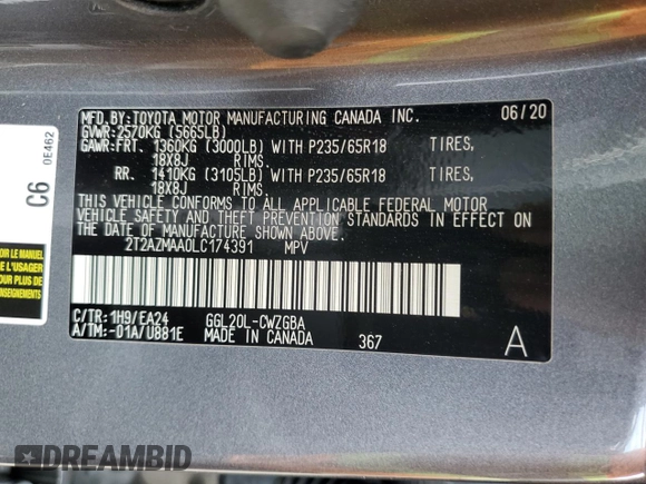 2020 Lexus RX 350 z VIN 2T2AZMAA0LC174391, wystawiony jako Copart lot #49818535 z przebiegiem 126 867 mil mil oraz Szkoda całkowita • Salvage title. Historia ofert i sprzedaży dostępna na DreamBid. Obrazek 13.