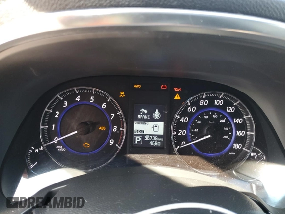 2017 Infiniti QX70 with VIN JN8CS1MW3HM411378, listed as a Copart auction lot 50746075 with 36,738 mi miles and Salvage title. Bid and sale history available at DreamBid. Image 9.