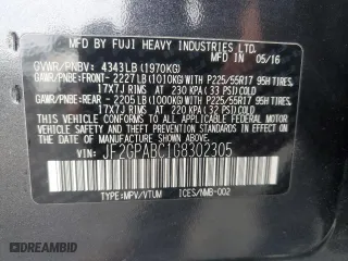 2016 Subaru Crosstrek Premium with VIN JF2GPABC1G8302305, listed as a Copart auction lot 51302485 with 56,809 mi miles and Salvage Title. Bid and sale history available at carsss.com. Image 16.