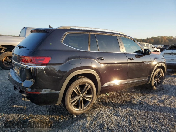 2022 Volkswagen Atlas 3.6L V6 SEL R-Line with VIN 1V2AR2CA2NC546121, listed as a Copart auction lot 77405214 with 73,177 mi miles and Salvage Title. Bid and sale history available at carsss.com. Image 3.
