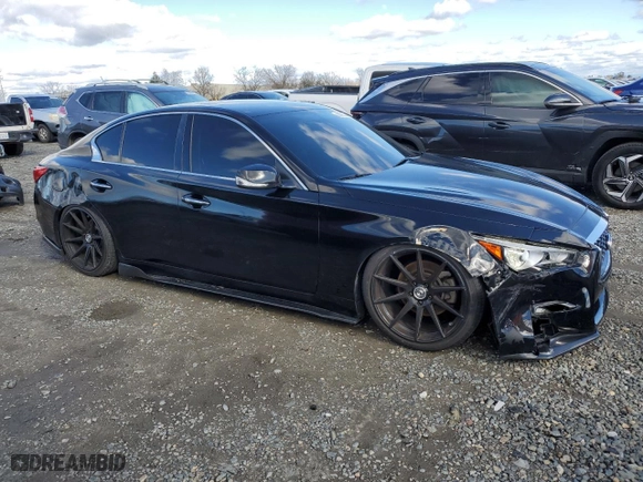 2015 Infiniti Q50 with VIN JN1BV7AP9FM350522, listed as a Copart auction lot 44393215 with 82,899 mi miles and Salvage Title. Bid and sale history available at carsss.com. Image 4.