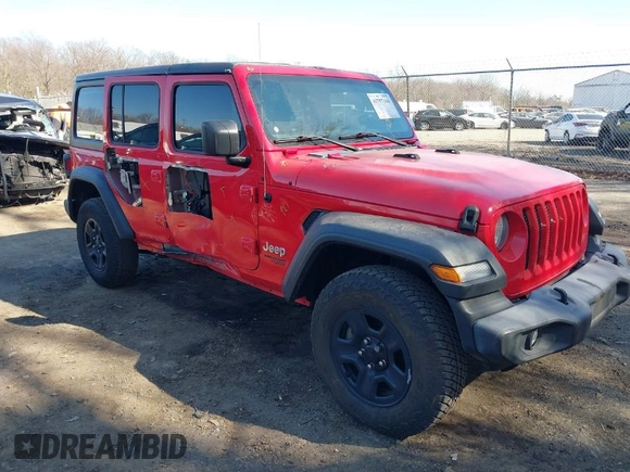 2018 Jeep Wrangler Unlimited Sport with VIN 1C4HJXDNXJW197207, listed as a IAAI auction lot 41757166 with 60,911 mi miles and . Bid and sale history available at DreamBid. Image 1.