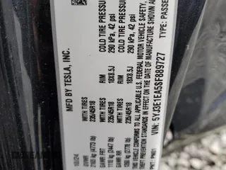 2025 Tesla Model 3 Long Range with VIN 5YJ3E1EA5SF889727, listed as a Copart auction lot 49207545 with 6,980 mi miles and Salvage Title. Bid and sale history available at carsss.com. Image 13.