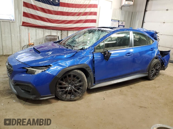 2022 Subaru WRX Premium with VIN JF1VBAF6XN9002798, listed as a Copart auction lot 49237205 with 23,816 mi miles and Salvage Title. Bid and sale history available at DreamBid. Image 1.