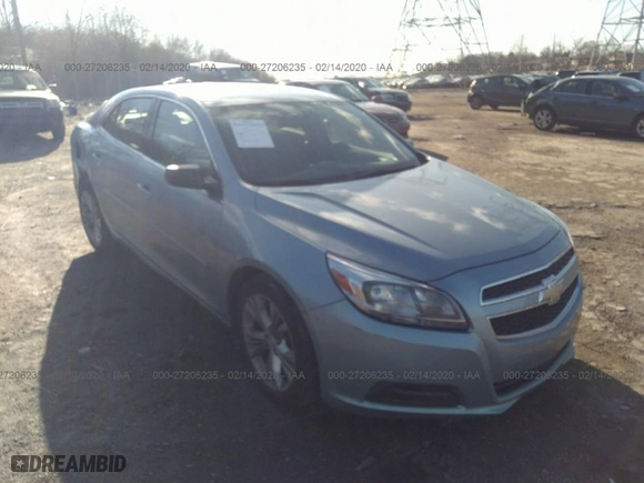 2013 Chevrolet Malibu LS with VIN 1G11B5SA7DU120371, listed as a IAAI auction lot 27206235 with 107,000 mi miles. Bid and sale history available at carsss.com. Image 1.