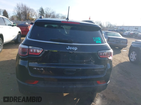 2018 Jeep Compass Limited with VIN 3C4NJDCB4JT501582, listed as a IAAI auction lot 40843136 with 62,986 mi miles. Bid and sale history available at carsss.com. Image 16.