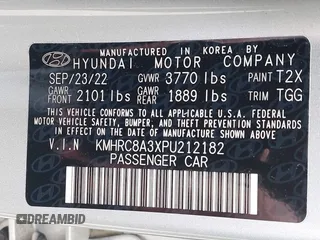 2023 Hyundai Venue Limited with VIN KMHRC8A3XPU212182, listed as a IAAI auction lot 42176717 with 62,584 mi miles and . Bid and sale history available at DreamBid. Image 9.