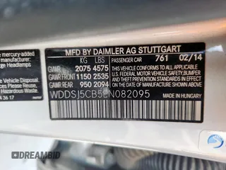 2014 Mercedes-Benz CLA 45 AMG with VIN WDDSJ5CB5EN082095, listed as a Copart auction lot 61476765 with 85,129 mi miles and Salvage title. Bid and sale history available at DreamBid. Image 12.