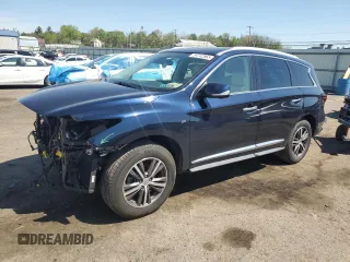 2019 Infiniti QX60 Luxe z VIN 5N1DL0MM0KC525868, wystawiony jako Copart lot #54742865 z przebiegiem 73 907 mil mil oraz Szkody całkowita. Historia ofert i sprzedaży dostępna na DreamBid. Obrazek 1.