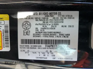 2020 Ford Mustang GT с VIN 1FA6P8CF2L5102658, выставлен на аукционе Copart как лот 59606035 с пробегом 32 706 миль миль и Списание • Salvage title. История ставок и продаж доступна на DreamBid. Изображение 12.
