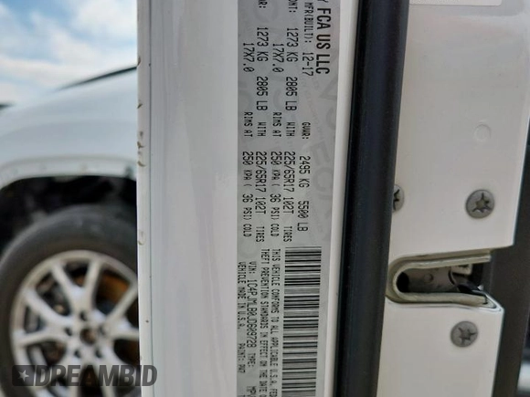 2018 Jeep Cherokee Latitude Plus with VIN 1C4PJMLB0JD609728, listed as a Copart auction lot 59684145 with 54,753 mi miles and Salvage title. Bid and sale history available at DreamBid. Image 14.
